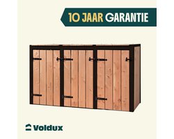 Containerombouw 3 Containers Douglas Hout - Kliko Ombouw 3x 240L - 10 Jaar Garantie - Volente Laura