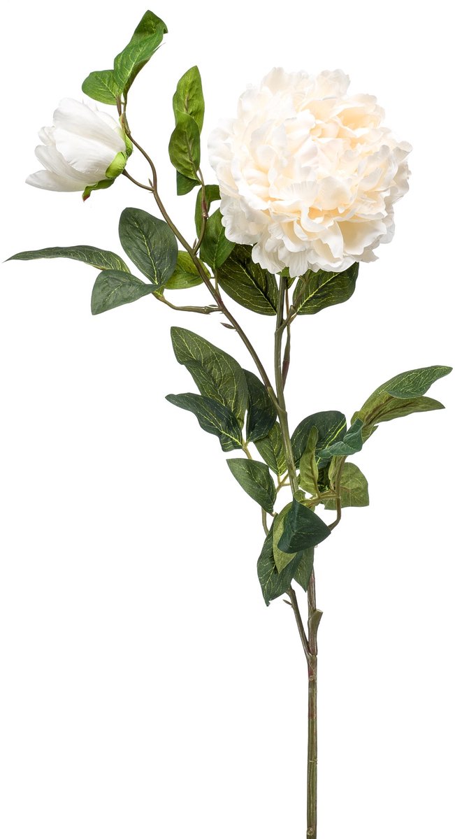 Emerald Kunstbloem Pioenroos 100cm crème - Kunstplant voor binnen