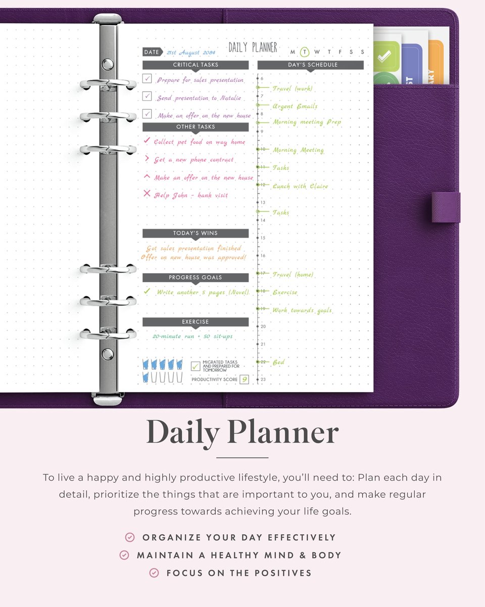 SnelShoppen - LUX PRO A5 Dagplanner & Afsprakendagboek 2024 - Ongedateerde Weekplanners, Dankbaarheidsdagboek, Wellnessdagboek voor Dames en Heren - O