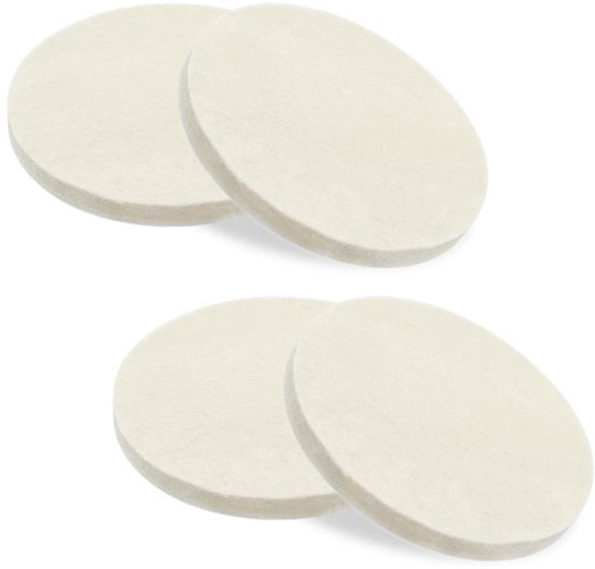 Polijstpad 5 inch - Wolvilt - 4 Stuks - Dikte 8 mm - Zelfklevend - Geschikt voor Glas/Kunststof/Metaal/Marmer - Polijstschijf