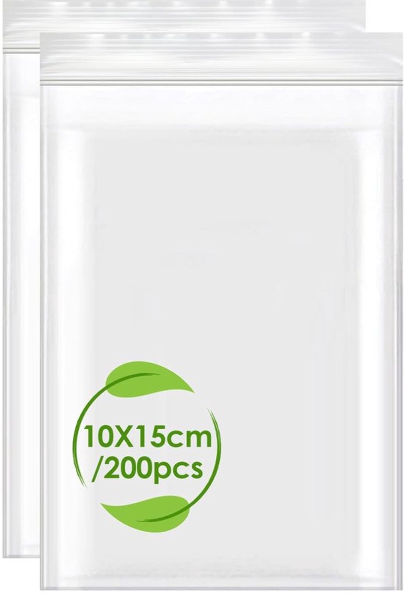 Plastic Zakken Hersluitbaar - 200 Stuks - 10 x 15 cm - Verzegelde Opbergtas - Duurzaam - Waterdicht - Opbergzakken