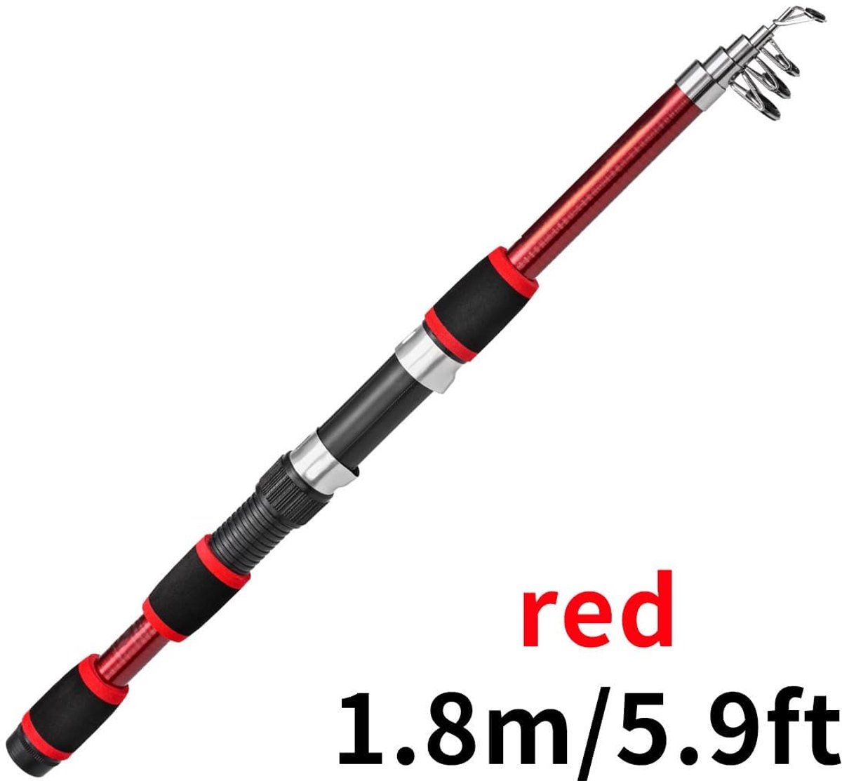 SnelShoppen - Telescopische vishengel van koolstofvezel, ultralichte en sterke draagbare vishengel voor reizen en surfen, 2.1m, ideaal voor vissen in