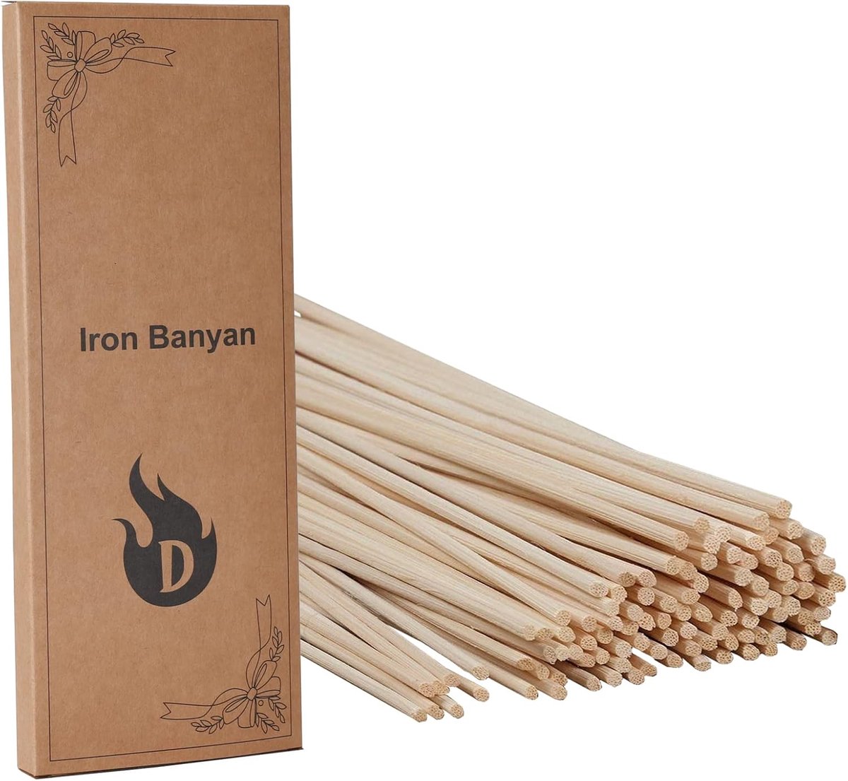 SnelShoppen - Wicker Diffuser Sticks 100 Stuks, 25 cm Natuurlijke Riet Houten Stokken voor Essentiële Olie, Aroma Diffuser, Aromatische Geurvervanging