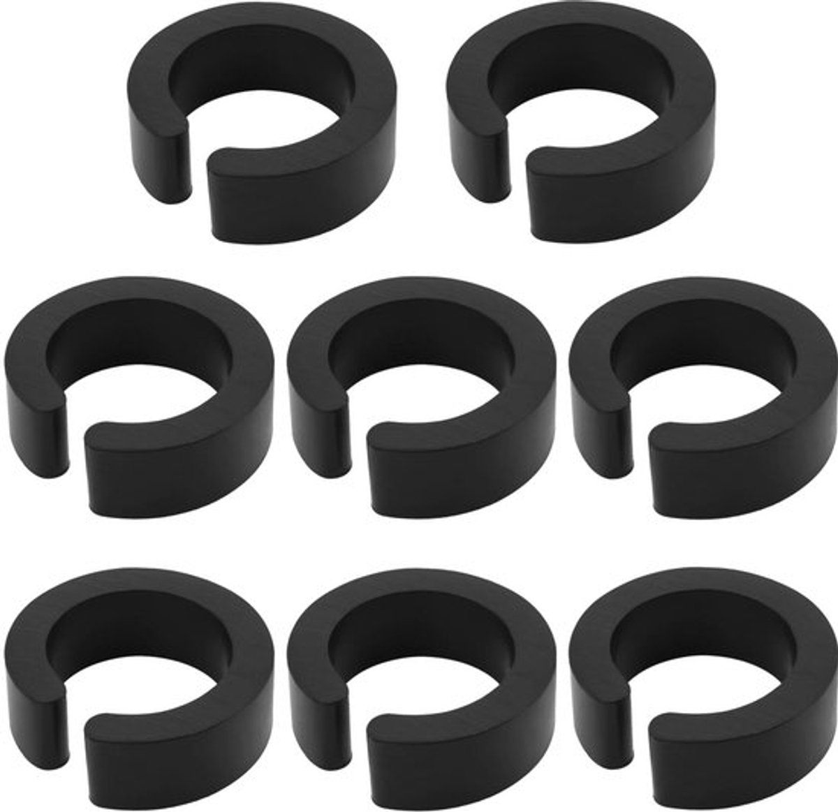 Open Type Rubber Reducer Shim - 8 - Perfect voor Fietsstuur Adapter - 22.2/31.8mm - Geschikt voor Flessenhouders - Zwart