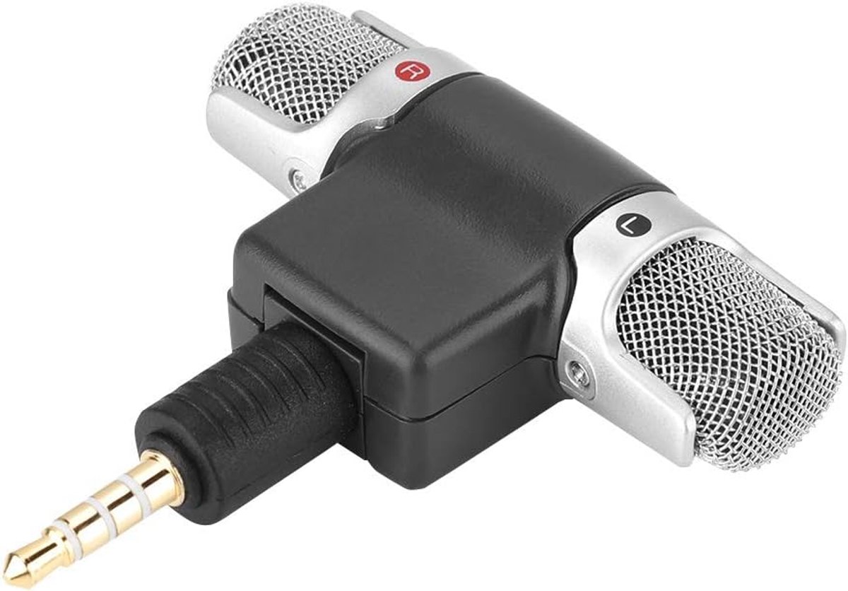 SnelShoppen - Mini Microfoon 3.5mm Jack Professionele Draadloze Microfoon Met Verstelbare Hoek Voor Mobiele Telefoon, PC En Recorder