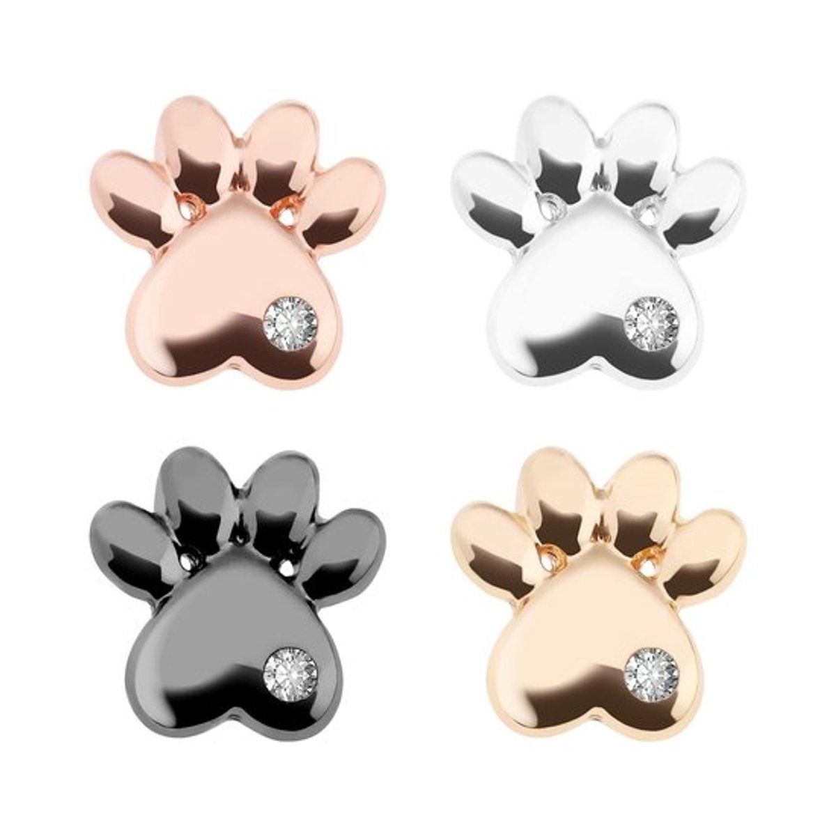 Horlogeband Charms Pootvorm - 4x Horlogeband Charms - Legering - Geschikt voor Siliconen Horlogebanden - Duurzaam - Leuk Cadeau - Horlogeaccessoires
