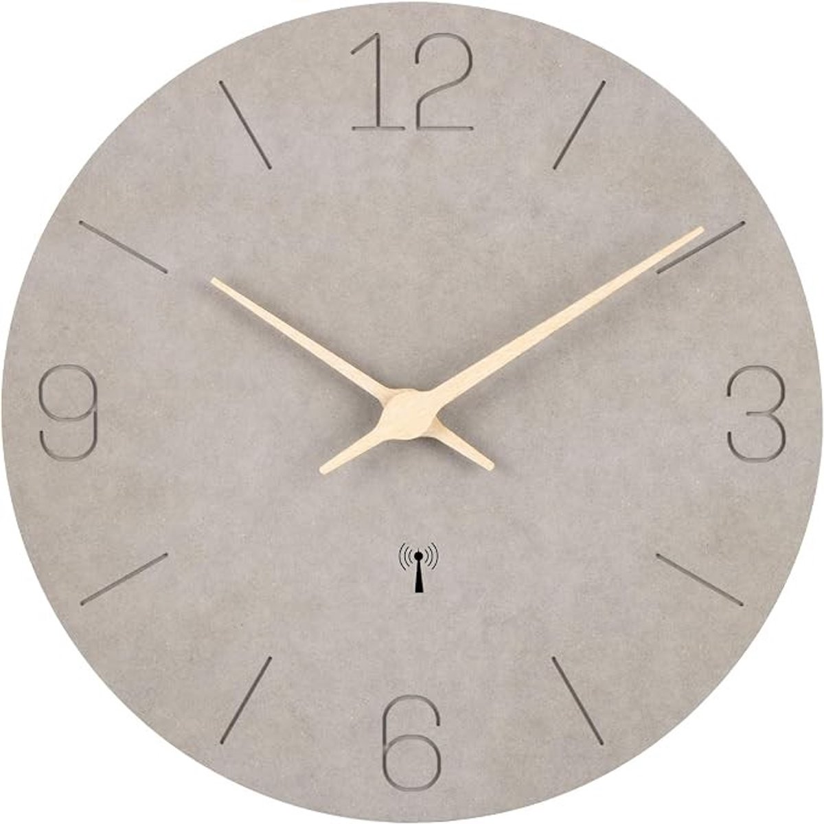 Radiogestuurde wandklok 30 cm, geruisloos, MDF