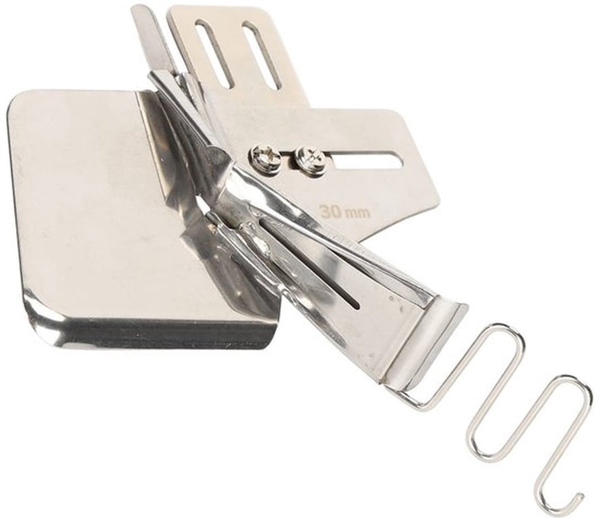 Biasband 30 mm - Hoekbindmiddel - Naaimachine Accessoires - IJzer - Stiksteek - Inclusief 2 schroeven - Hoekbinder