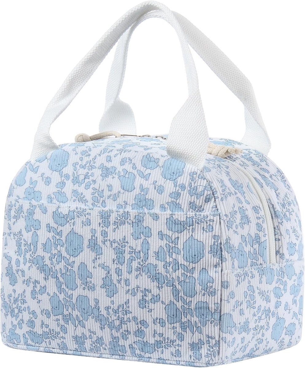 BuyCard Lunchtas voor dames, corduroy lunchtas handtassen lekvrije thermische koeler lunch draagbare lunchtas werk - ShopVlot