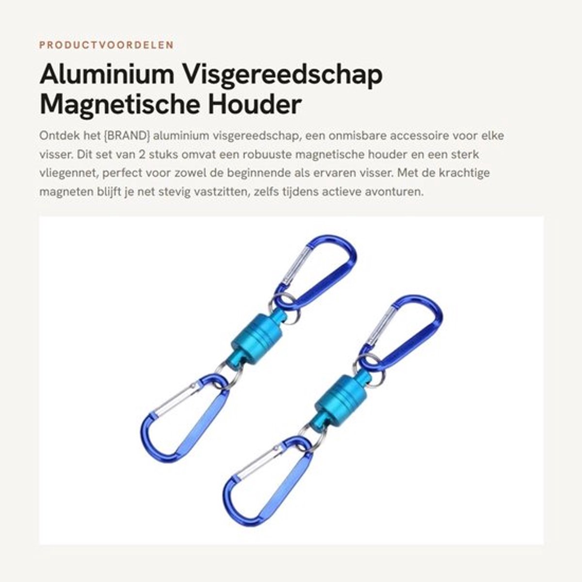 Visgereedschap 2 Stuks - Magnetische Houder - Robuust Vliegennet - Sterke Karabijnhaken - Duurzaam Aluminium - Comfortabel in Gebruik - Hengelaccessoires