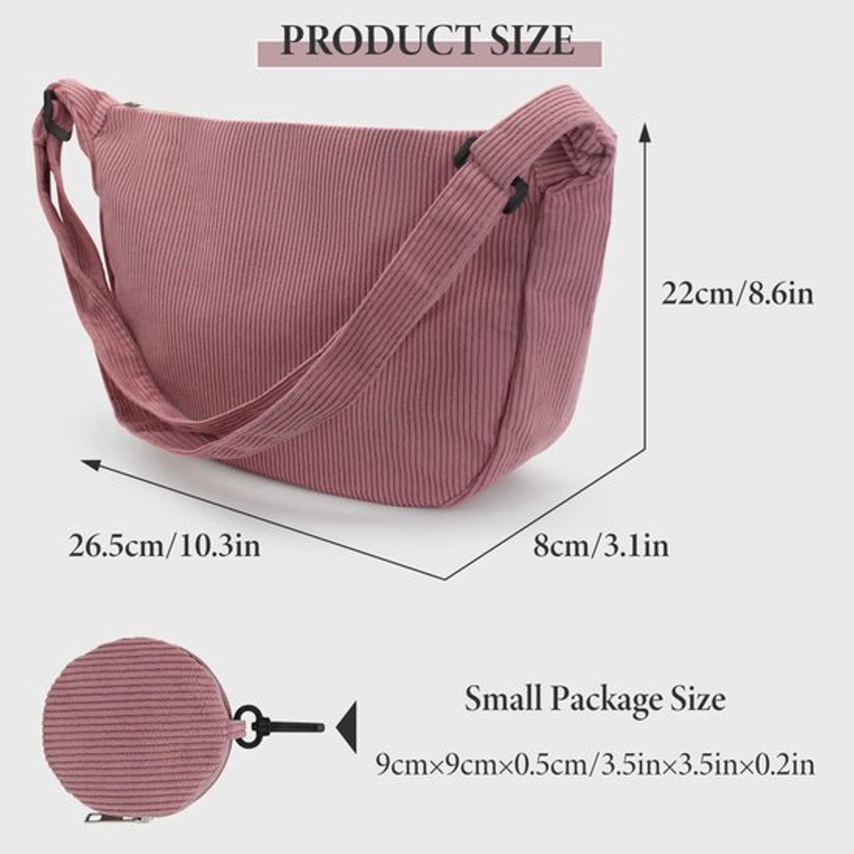 Andiker Crossbody Bag voor vrouwen, canvas crossbody tas met 1 afneembare kleine tas, verstelbare riem, trendy effen kleur, cross body bag voor het werk, winkelen, reizen, dagelijks gebruik