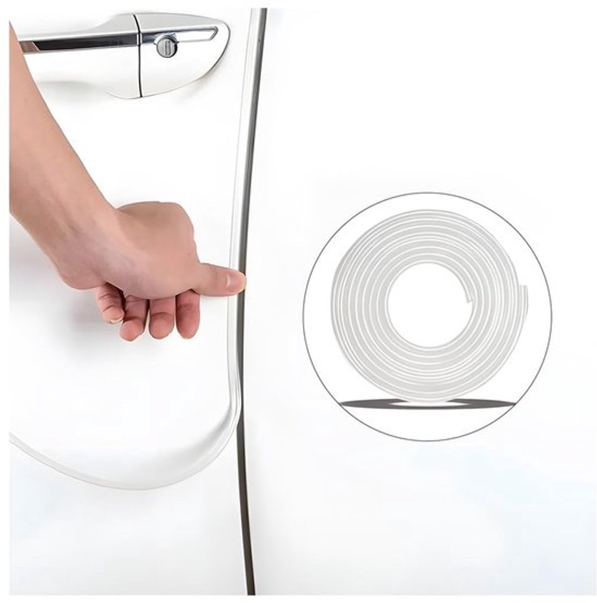 Deurrandbescherming Transparant - Autodeur Bumper Strips - PVC - Universele Toepassing - 1000cm - 1 Stuk - Goede Afdichting - Autobescherming