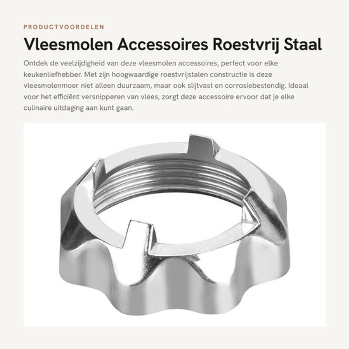Vleesmolen Accessoires - Roestvrij Staal - Duurzaam - Slijtvast - Eenvoudige Installatie - Hoogwaardige Aluminiumlegering - Vleesvermaler