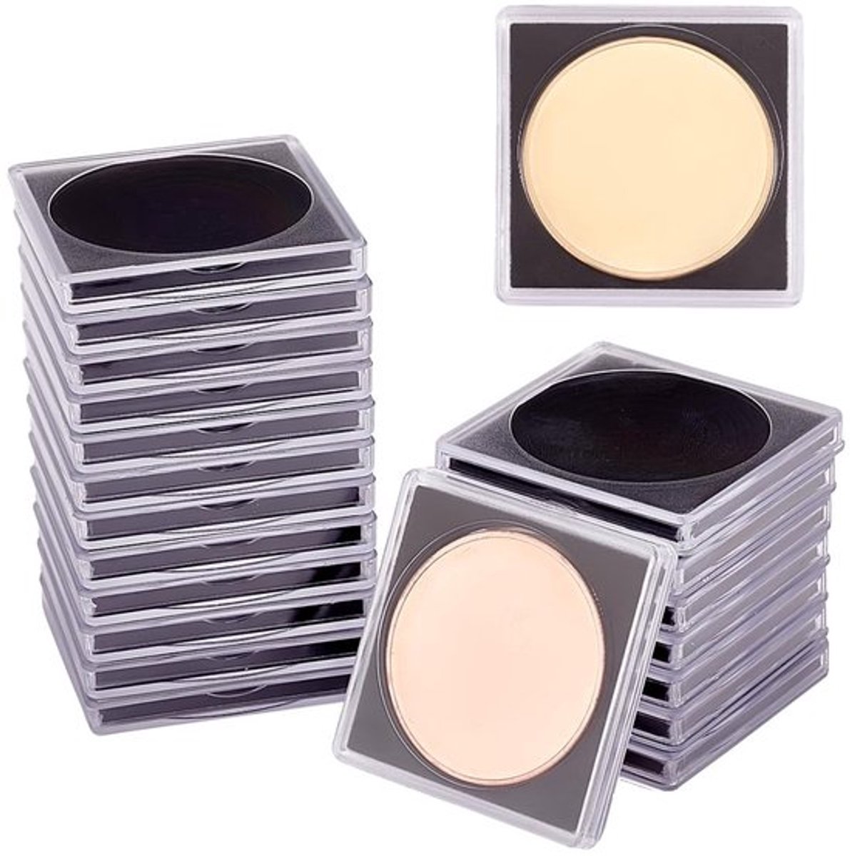 Munthouder 20 Stuks - Munten Vitrines - Muntverzamelaars - Zelfklevend - Verstelbare Pakkingen - 5x5 cm - Muntenhouder