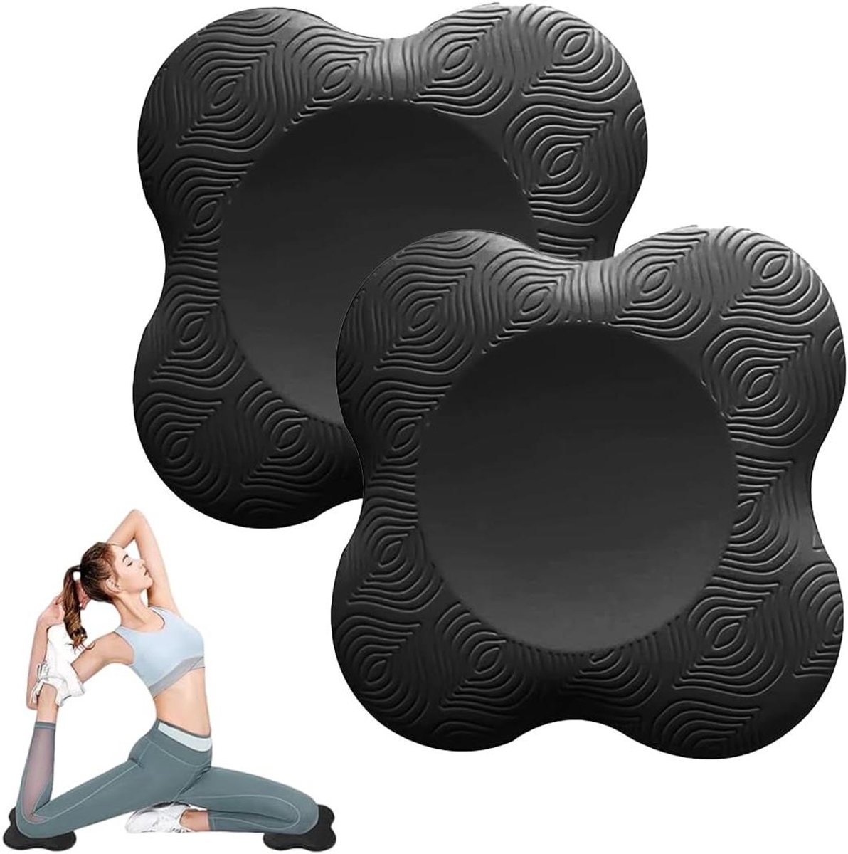 Yoga Kniekussens - Kniepads Mat - Gewrichtsondersteuning - Superdik Antislip - 20 mm dik - Zwart