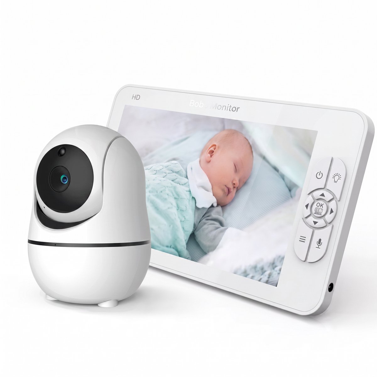 Nexeli NX-BC-71 Babyfoon met Camera – 7 Inch HD Scherm – 1080P – 4x Zoom – Nachtzicht – Terugspreekfunctie – Temperatuursensor – Uitbreidbaar tot 4 Camera's