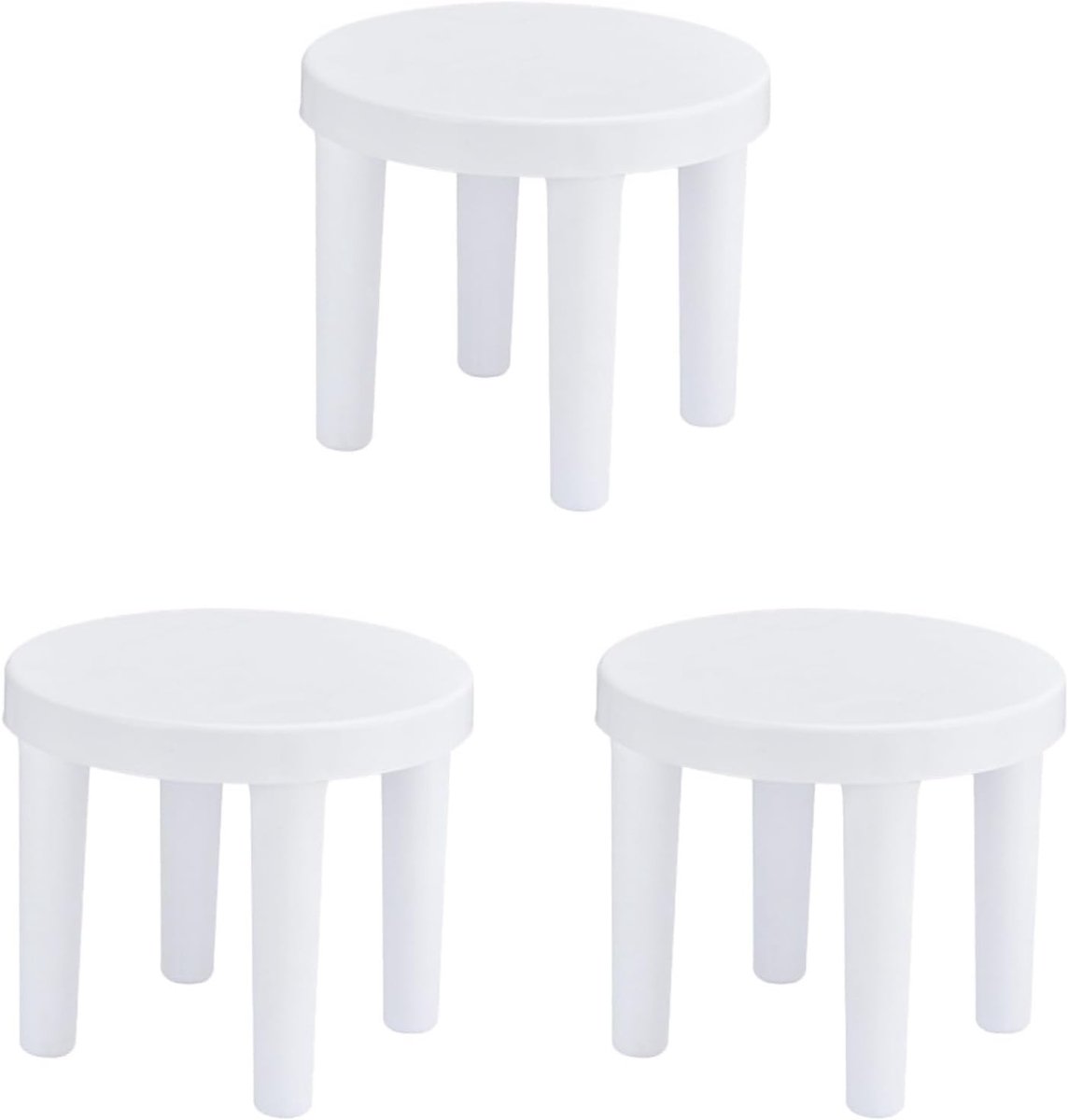 3 Stuks Kinderkrukken - Ronde Voetsteunen voor Kinderen - Draagbare Mini Krukken voor Keuken en Badkamer - Stevige Plastic Krukken voor Peuters