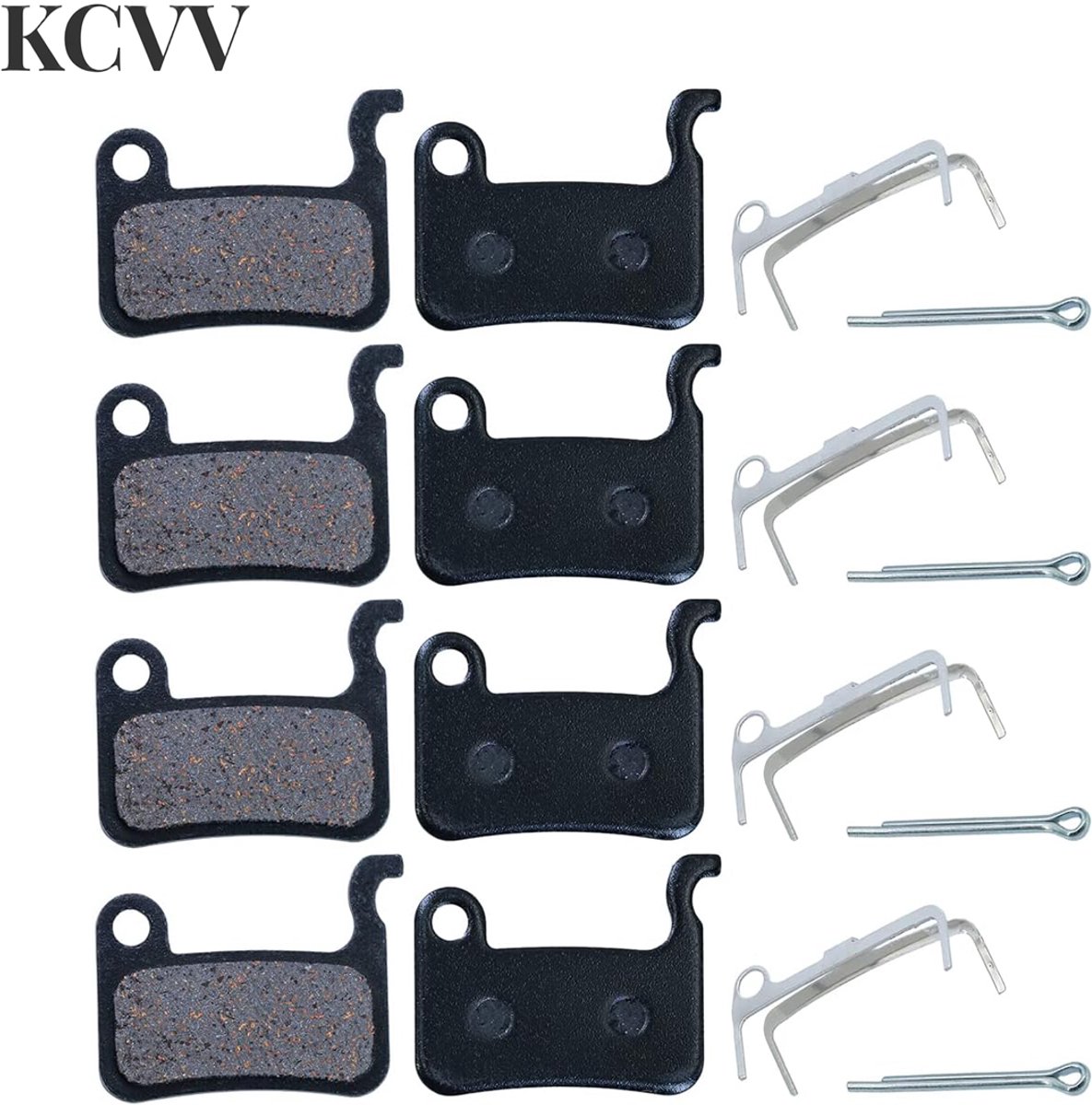 Remblokken fatbike-rem blokken fatbike-Vier paar fietsremblokken - semi-metallisch kunststof voor mountainbikes en veren - zwart - 3,4 x 2,7 cm
