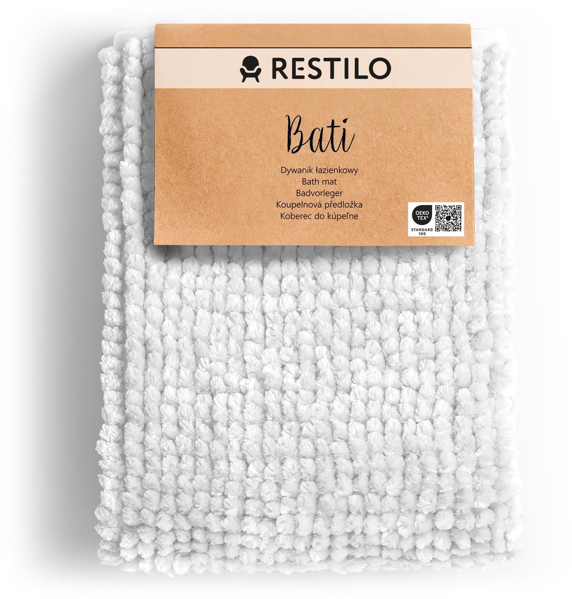 SnelShoppen - Badmat 70 x 120 cm Extra Zacht Waterabsorberend Antislip Badkamertapijt Wit Bati voor Badkamer en Toilet