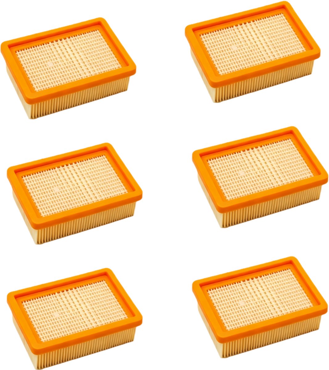 6 Stuks Voor KäRcher Stofzuigerfilterset - Filter Voor Stofzuiger -Vlakfilter voor KäRcher Wd4/Wd5/Wd6/Mv4/Mv5/Mv6 Vlakfilter