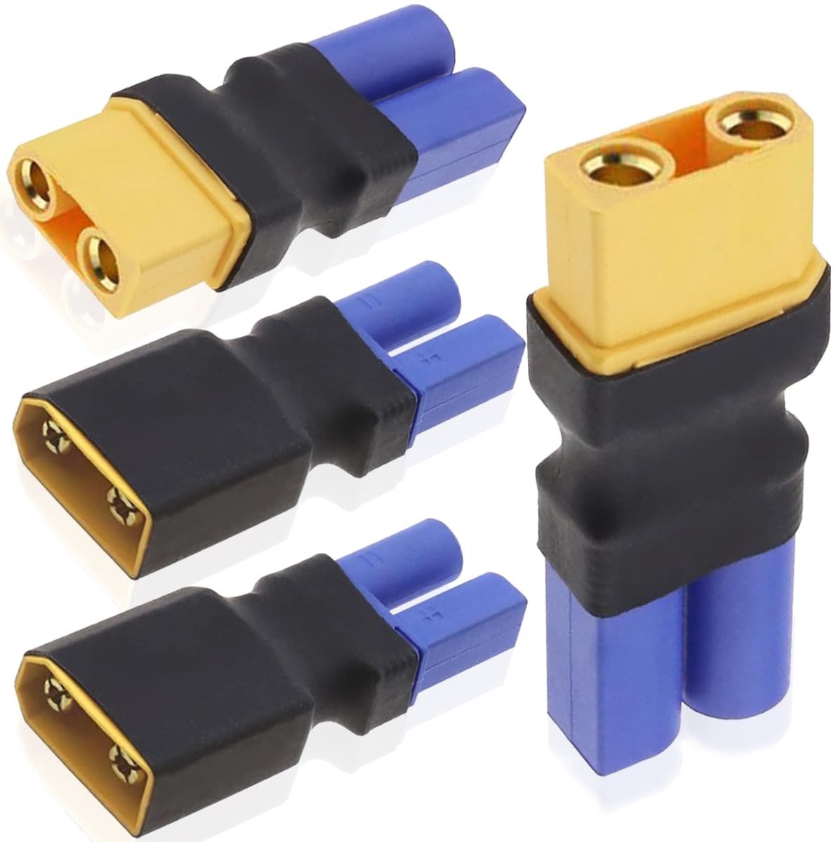 4 stuks XT90 naar EC5 Mannetje Vrouwelijke Connectoren, Adapter Plug voor RC Drones, Auto's en Lipo Accu's
