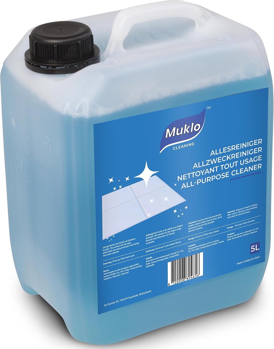 SnelShoppen - Allesreiniger 5L - Value Pack - Multifunctionele Schoonmaakmiddel - Geschikt voor Huishouden, Horeca en Schoonmaakindustrie