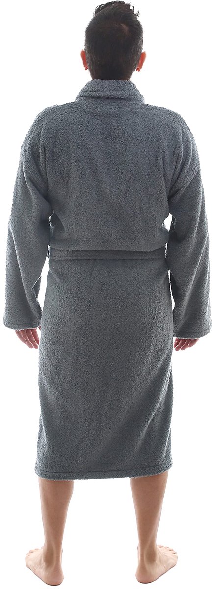 SnelShoppen - Uniseks badjas voor dames en heren, 100% Amerikaanse badstof, 400 g, zachte ochtendjas met riem en tassen, perfect voor douchen en relax