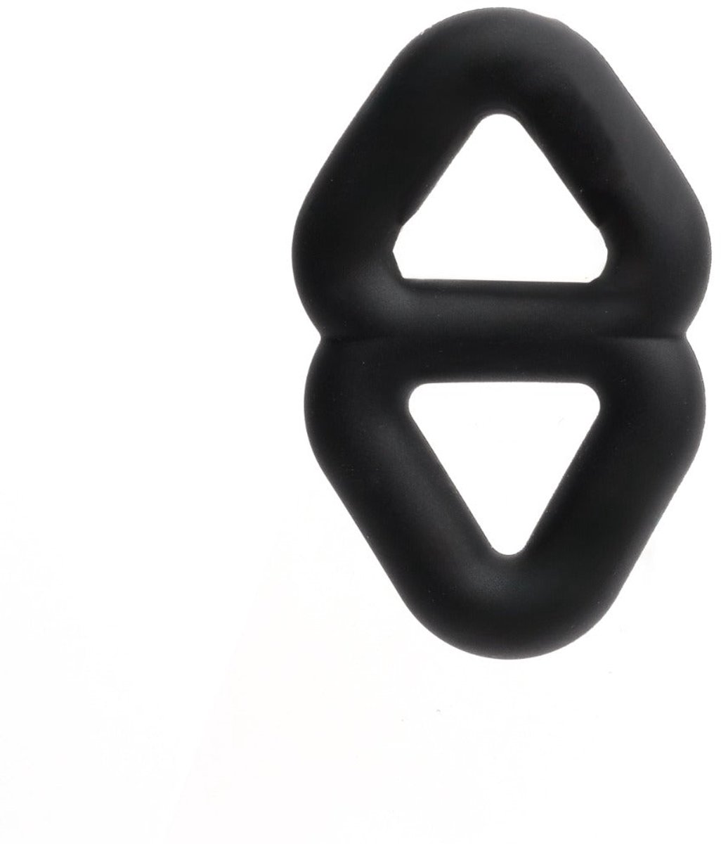 Sport Fucker - Binder Ring - Siliconen Dubbele Cockring - Zwart
