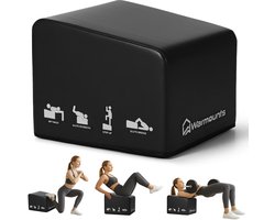 WARMOUNTS Hip Thrust Bench M - Glute Bridge Trainingsbank - Plyo Box - Fitness Box voor Home Gym - Antislip - Belastbaar tot 317 kg - 35 x 45 x 40 cm - Zwart