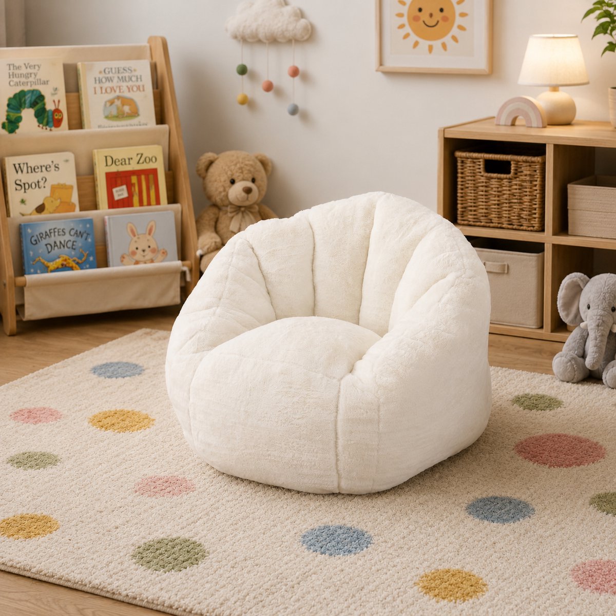 Zitzak - Relaxstoel - Comfortabele zitbank - Zitbank - Ergonomisch - Geschikt voor kinderen - Geen montage nodig - Beige
