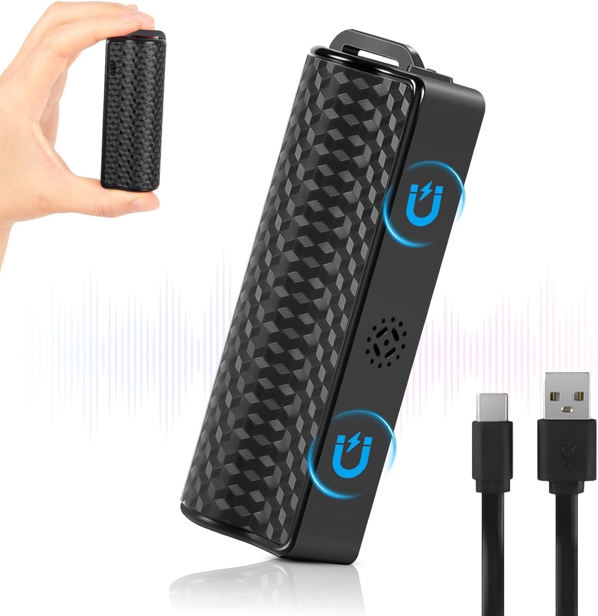 Mini Voice Recorder met 64GB Geheugen, 30 Dagen Continue Opname, Eavesdropping en Stemgestuurde Functie