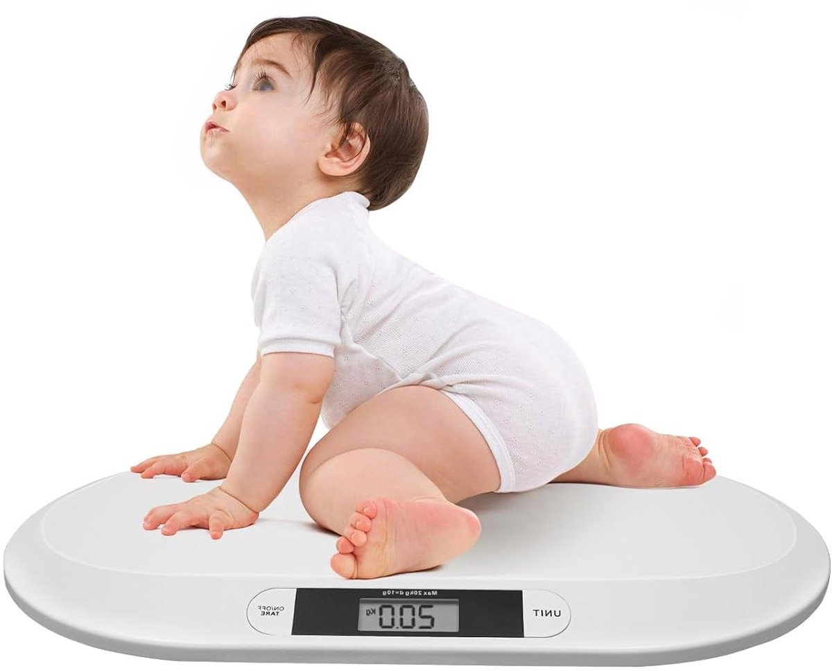 Baby weegschaal - Digitale weegschaal - Baby groei volgen - Tare functie LCD - Tot 20 kg - Wit