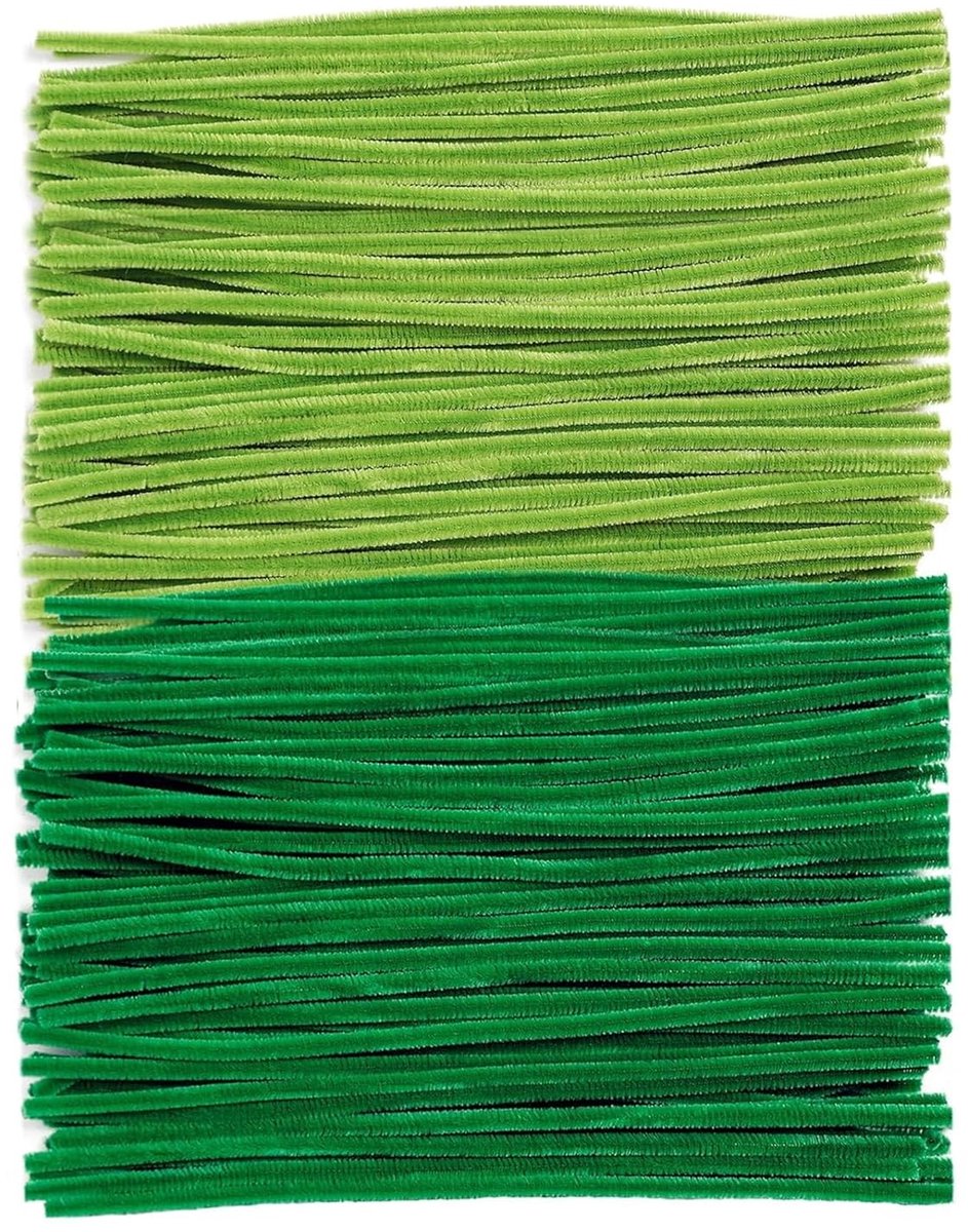 200 stuks groene pijpenragers van chenilledraad voor knutselen en creatieve projecten, ideaal voor kerstdecoraties, bloemen en dieren