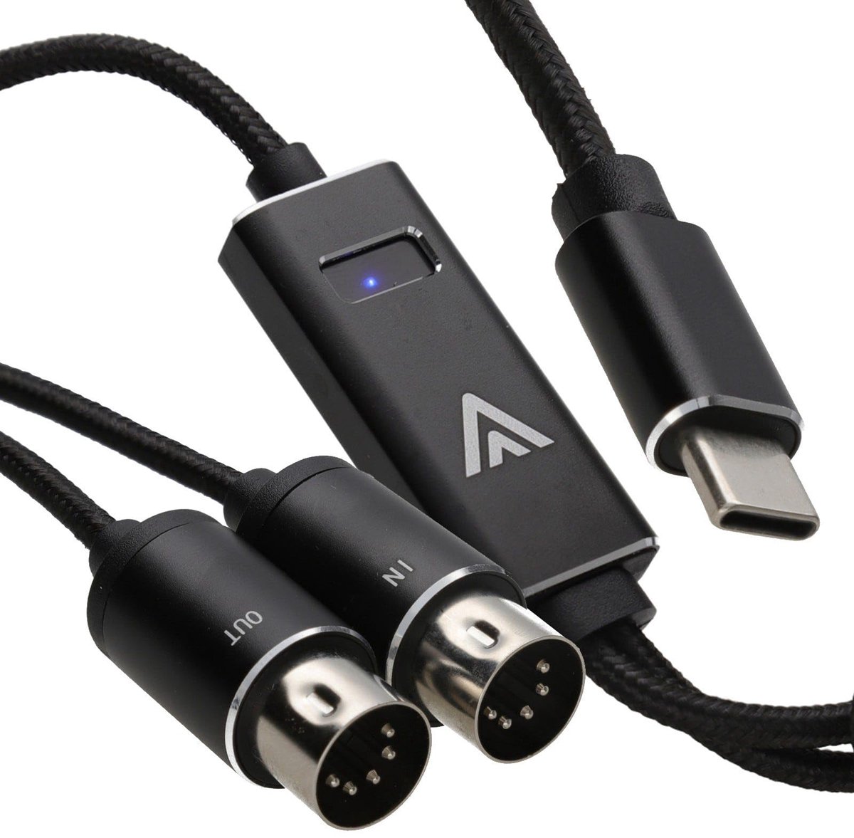 SnelShoppen - USB-C naar MIDI Interface Adapter Kabel met MIDI in & Out voor Windows 11/10/macOS - 16 Kanalen - Plug & Play - Type C - Muziekaccessoir