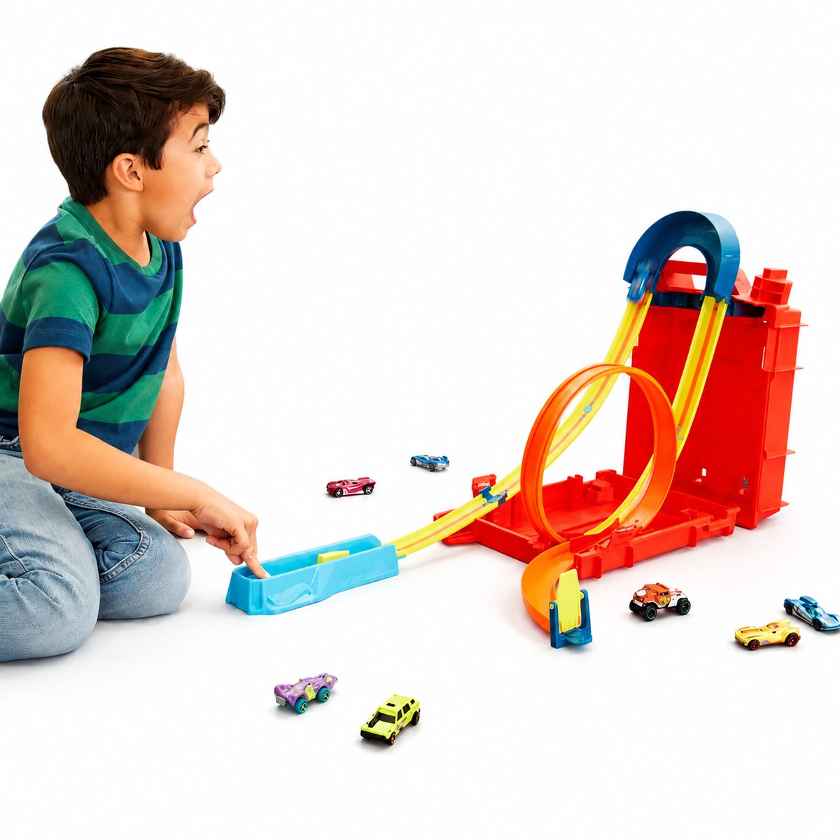 Hot Wheels - Zelf te Bouwen Racebaan - Inclusief 1 Auto - Track Builder Unlimited Fuel Can Stunt Box - Speelgoed vanaf 6 Jaar - Speelgoed Auto - Autootjes - Auto's - Baan - Hotweels - Hotwheels Premium - Hot Wheels City — afbeelding 2