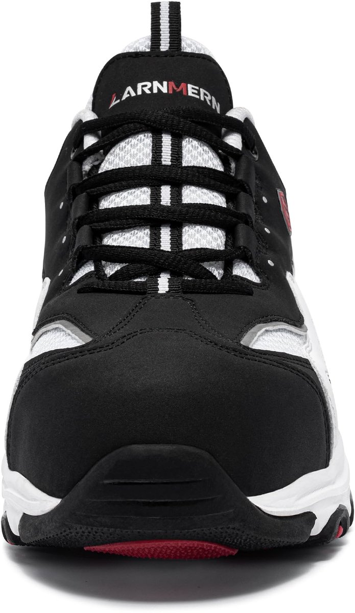 SnelShoppen - Veiligheidsschoenen Heren Dames Werkschoenen Slip Resistent Lichtgewicht Stalen Teen Cap Penetratiebestendig Ademend Comfortabel Zwart W