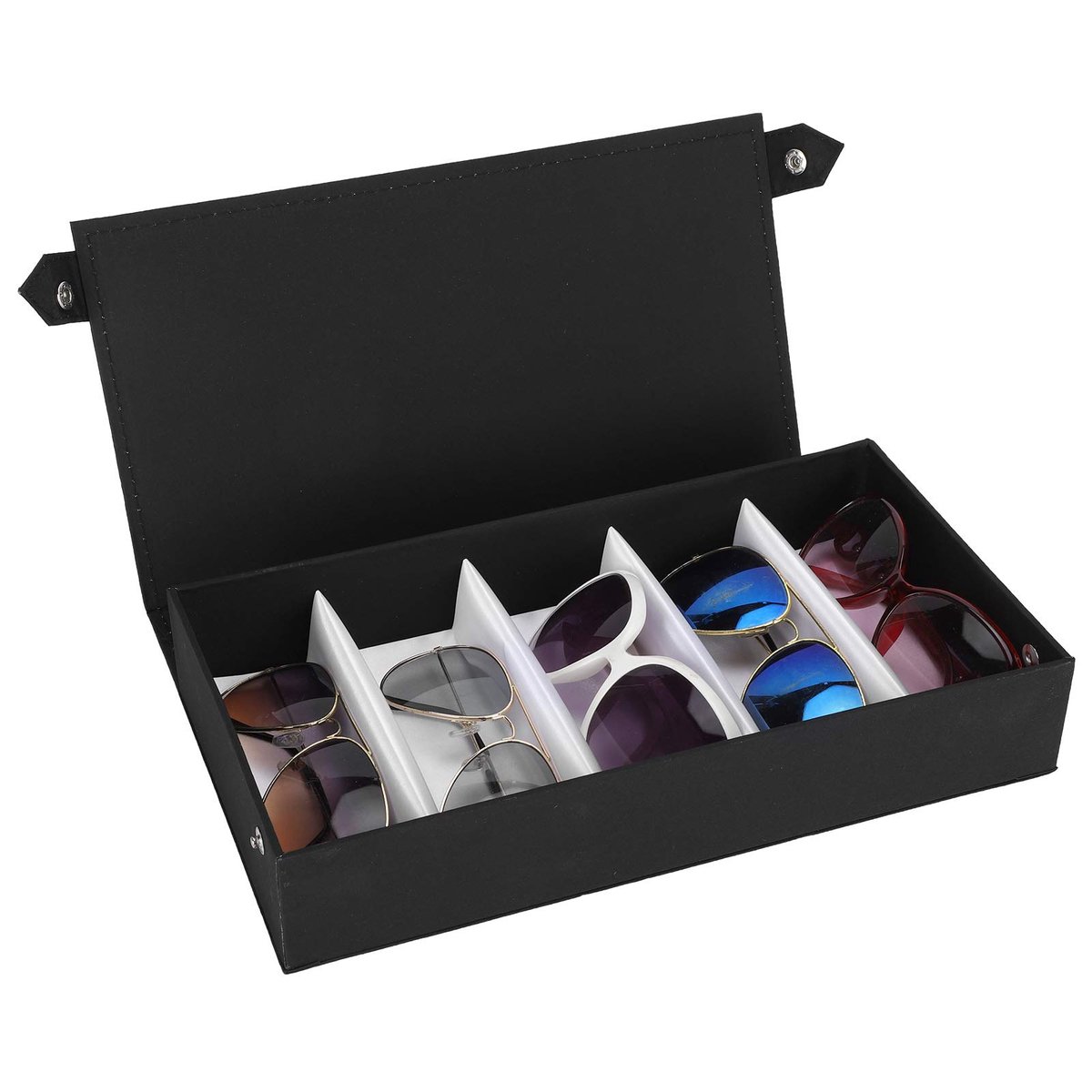 Brillendoos Praktisch 5 Slots - Brillenhouder - Opbergdoos voor Glazen - Zonnebril Display - MDF - 32,3 x 17,3 x 6 cm