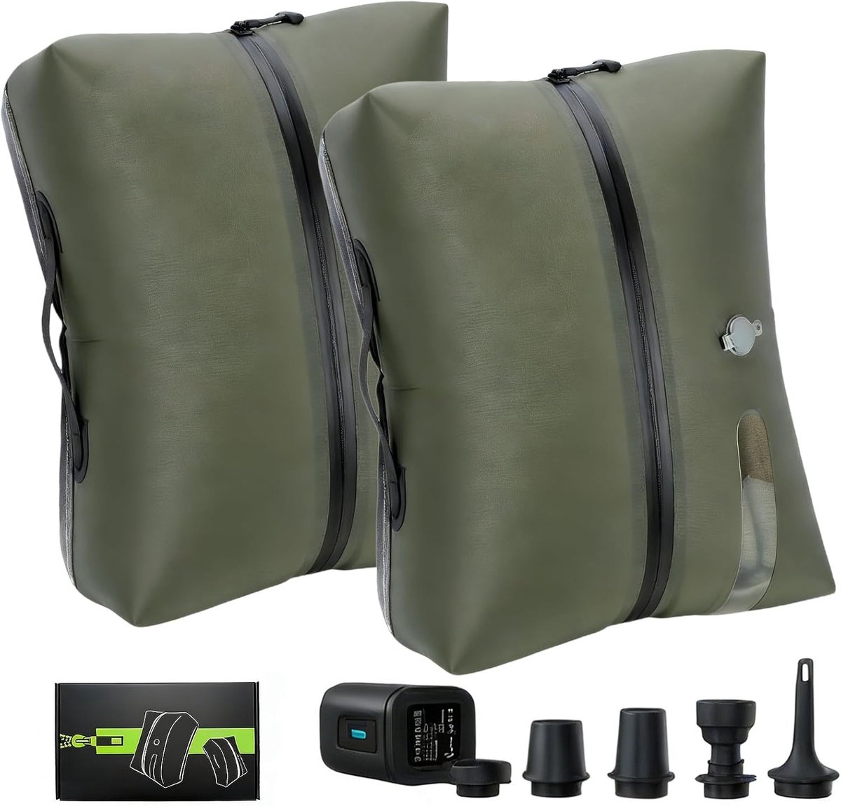 Vacuumzakken voor Kleding 20L, Set van 2 met Oplaadbare Pomp, Herbruikbare Luchtdichte TPU