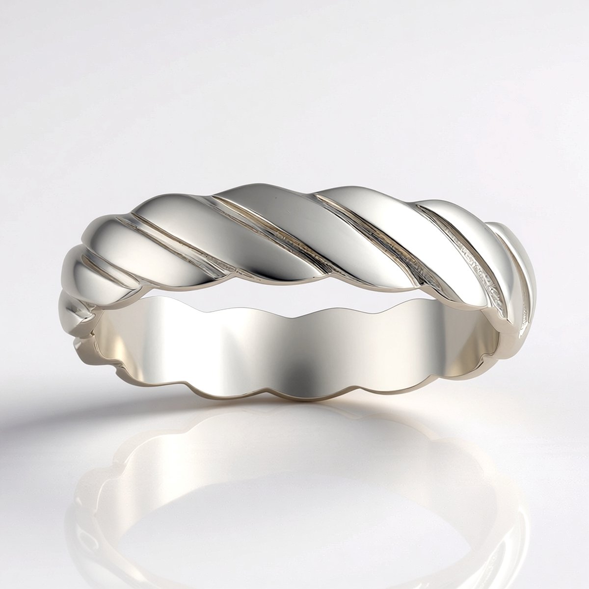 Cavill - Elegante Zilveren Ring - 925 Sterlingzilver met Rhodium Vergulding - Gedraaide Slanke Ring - Tijdloos Design - Voor Dagelijks Gebruik