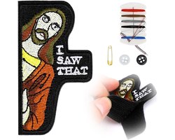 COMNICO I Saw That Patch, 1 st tactische militaire patch, grappige geborduurde stof haak en lus decoratieve meme-patch applicatie met naaikit voor rugzakken kleding hoeden