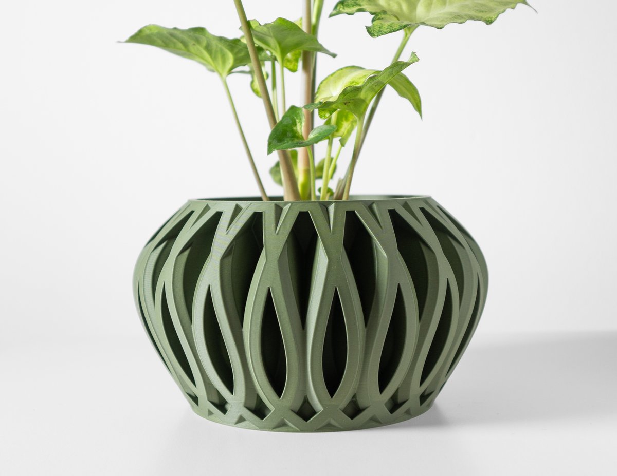 Skushy Serik Bloempot - Moderne Designpot voor Kamerplanten - Sculpturale Plantenpot voor Woonkamer en Kantoor - Premium Woondecoratie