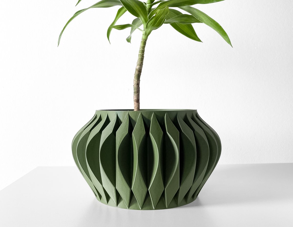 Skushy Sevi Bloempot - Moderne Designpot voor Kamerplanten - Sculpturale Plantenpot voor Woonkamer en Kantoor - Premium Woondecoratie