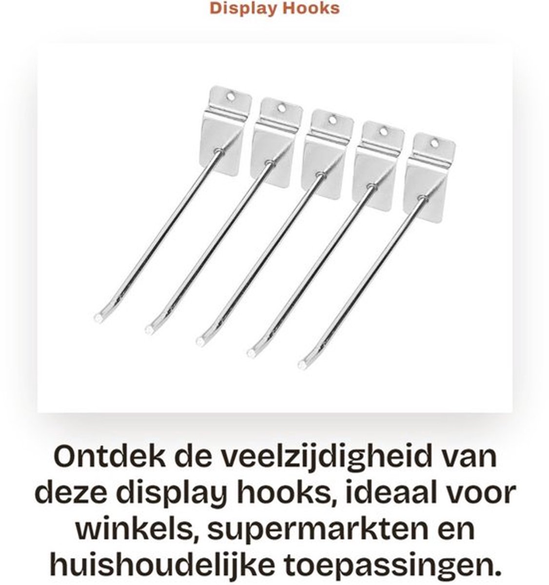 Wandhaak 15cm - RVS - Set van 25 - Antislip - Voor wandmontage - Voor supermarkten en winkels - Hoogglans afwerking - Haak