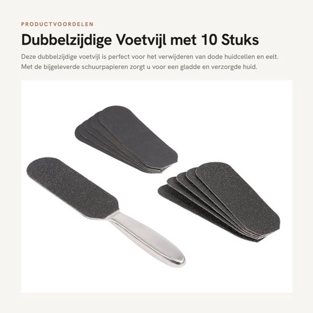 Voetvijl Dubbelzijdig - Eeltverwijderaar - Pedicure Tool - 10 Stuks Schuurpapier - Professionele Verzorging - Gezonde Voeten