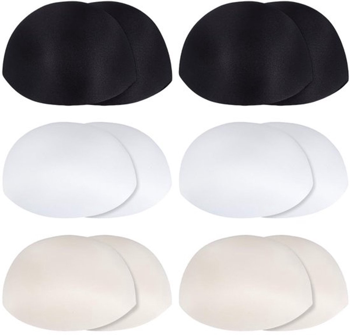 Borstvullingen - Push-up Pads - 3 Kleurvarianten - Zachte Sponsconstructie - Natuurlijke Vormondersteuning - Geschikt voor Jurken/Badpakken/Sportbeha's