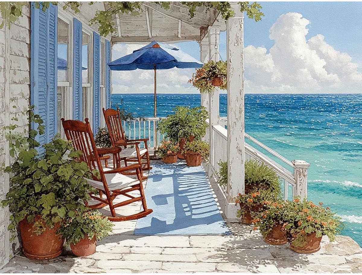 SnelShoppen - Schilderen op Nummer voor Volwassenen, Ocean Schilderen op Canvas Kit met Acrylaat Verf en Penselen, DIY Landschap Kunst Kits voor Begin
