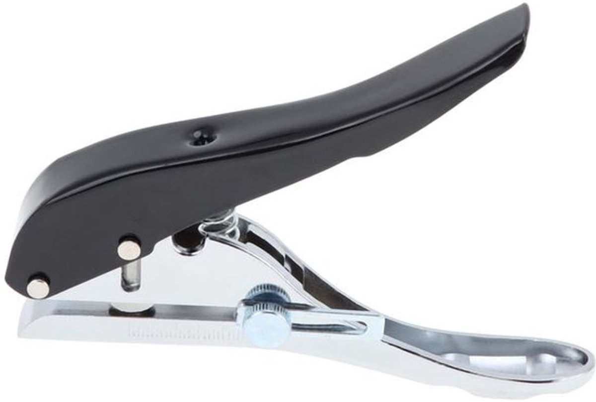 Perforator 10 mm - Draagbaar - Voor papier/karton/pvc - Voor etiketten/kaarten - Zwart - Nauwkeurige boor met schaal - Ponsmachine