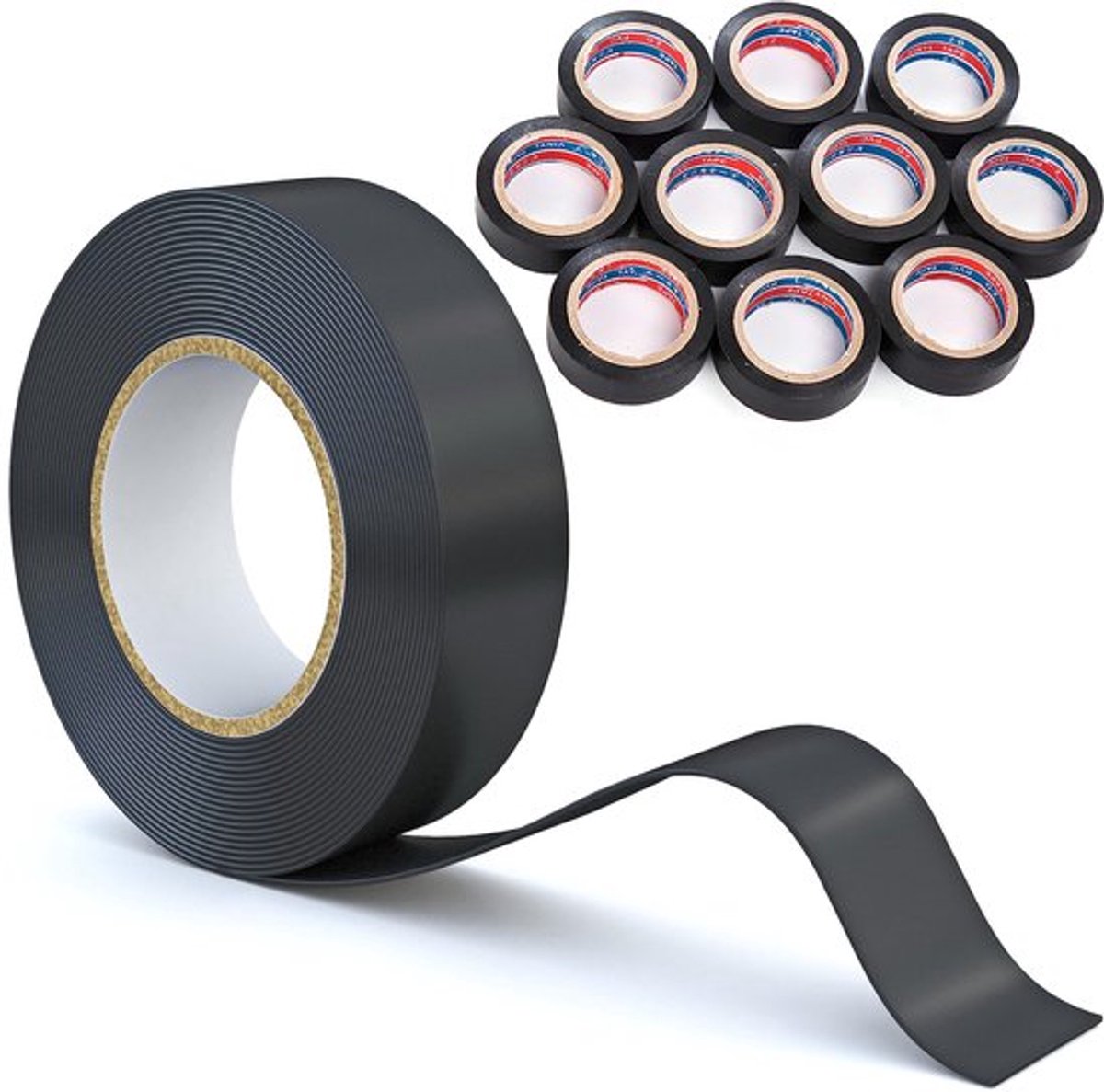 10-Pack Waterdichte Isolatietape 18mm x 5m - Zwart, Perforatiebestendig, Voor Elektrisch Gebruik