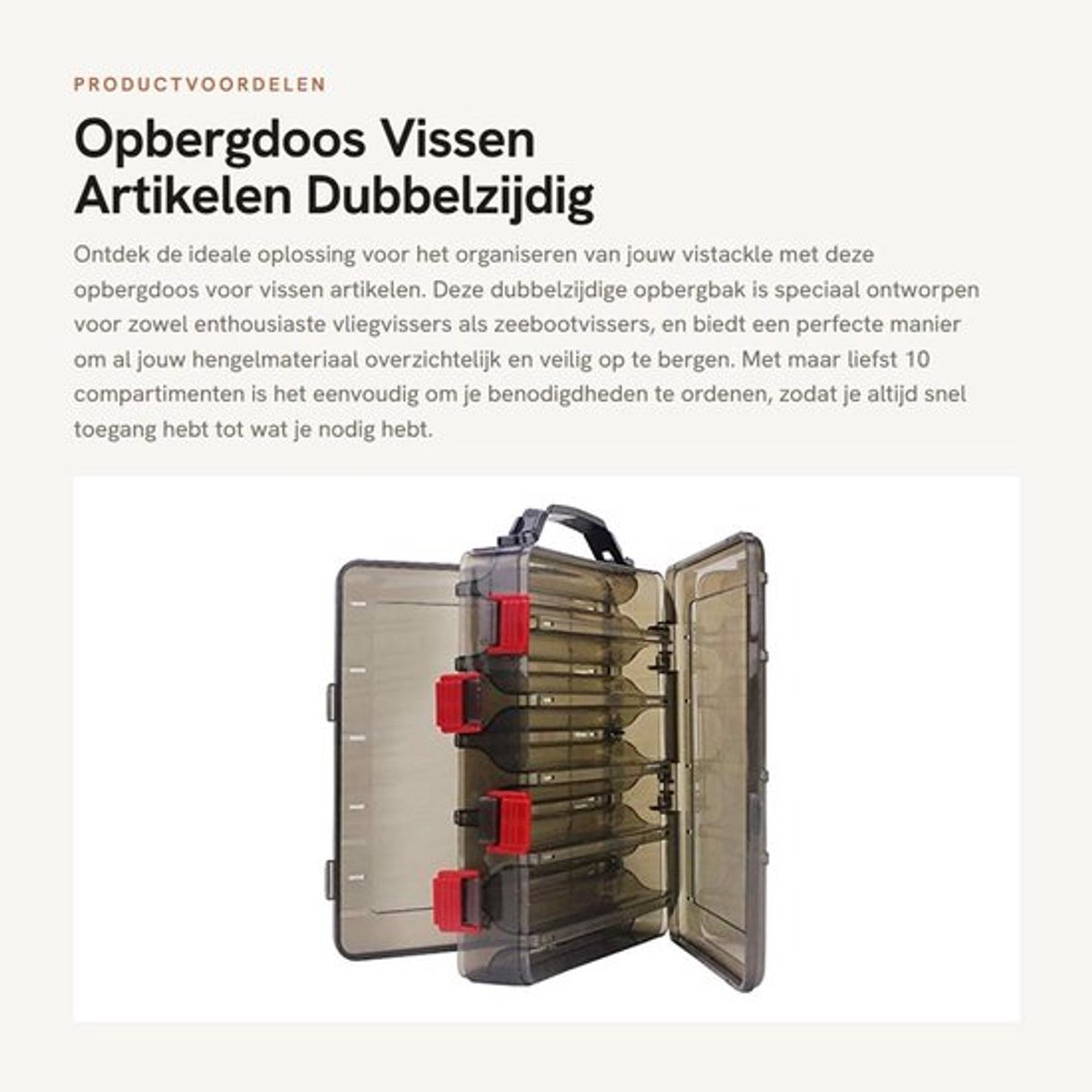 Opbergdoos Dubbelzijdig 10 Vakken - Waterdichte Opbergdoos - Viskoffer - ABS/PP Materiaal - 20 x 17 x 5 cm - Schokbestendig - Visdoos