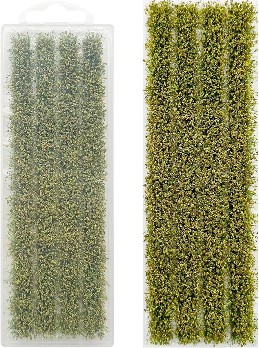 SnelShoppen - Kunstgras Rijstveld Model voor Modelspoor - Natuurlijke Landschap Decoratie - Groen en Verdord Gras - Plastic Miniatuur Set voor Diorama